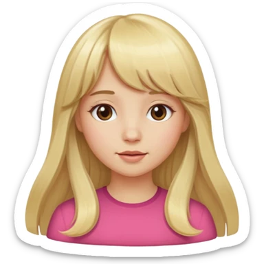 Girl long flowing blonde hair With BANGS sticker