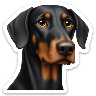 Two Dobermans black and grown sticker