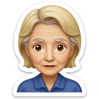 Old lady with dirty blonde hair from Canada  sticker