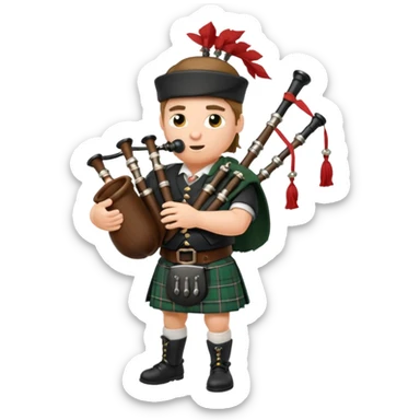 Warrior playing bagpipes chugging whiskey sticker