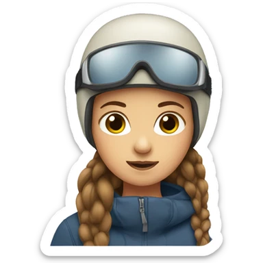 girl with brown straight hair snowboarding  sticker