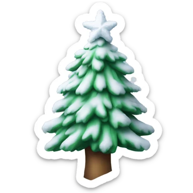 Christmas tree frosted with snow sticker