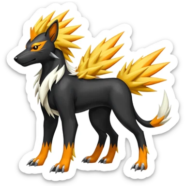Manectric-Solgaleo-Electrike-Furfrou-Houndoom-Fakemon-fusion, full body sticker