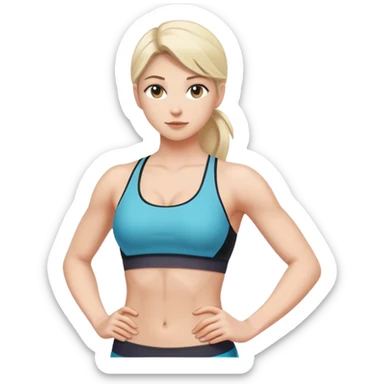 full upper body female back with sports bra sticker