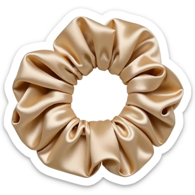 Beige satin scrunchie sticker