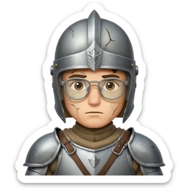 Knights with Glasses: Knight with cracked lenses after battle



















 sticker