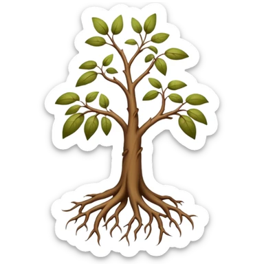 Simple sparse sapling roots sticker