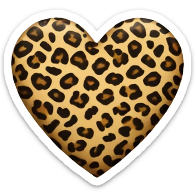 leopard print heart emoji sticker