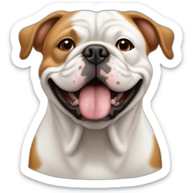 Buldog anglais dodu, roux et blanc qui dort sticker