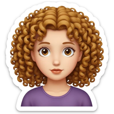 girl whit curly hair sticker