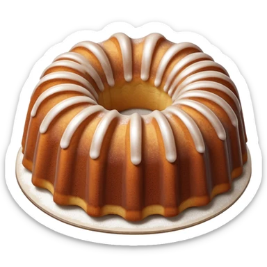 white frosted Bundt cinnamon sugar dusted cake sticker