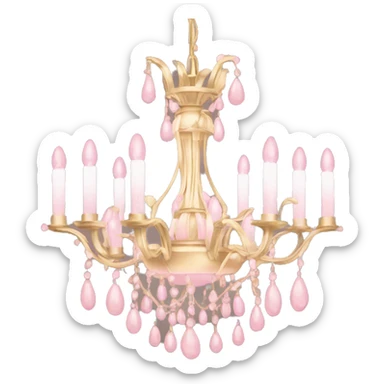 golden pale pink chandelier sticker