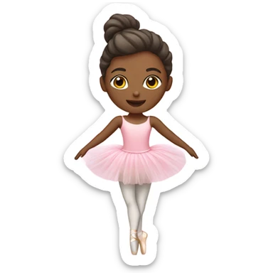 White ballerina dancing in pink tutu sticker