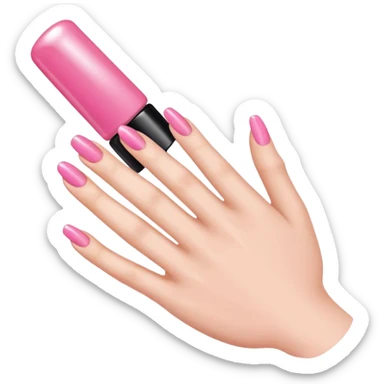 Create an emoji of a hand applying nail polish sticker