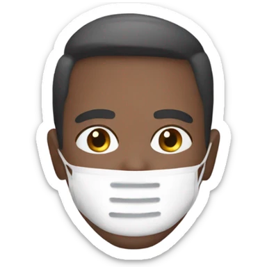 man wearing skin care face mask sticker