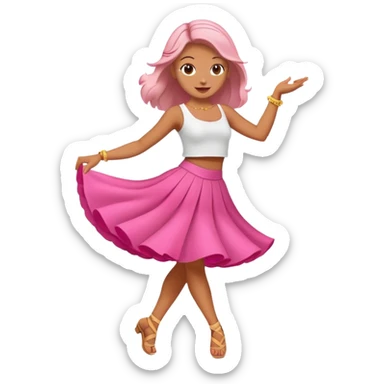 blatta dancing with a pink skirt  sticker