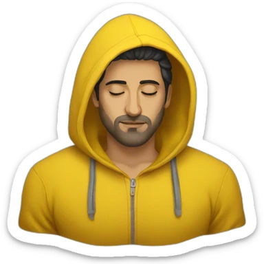 Armenian men  with yellow hoodie sleeping sticker