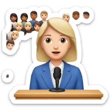 a speaker at an event with audience in front sticker