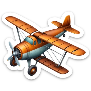 rust old plane sticker