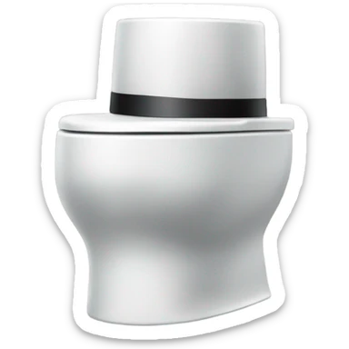 toilet with top hat on top sticker