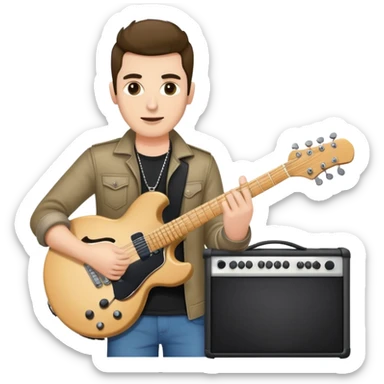 Happy Rock Pop Music Male Musician in his 30s dressed with trendy style sticker