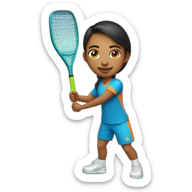 Indian 24 year old in a pickleball outfit with a pickleball paddle sticker