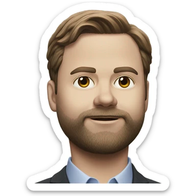 photorealistic J.D. Vance with a beard sticker