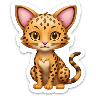 Small Fairy-like Gembond Torracat-Leopard-goddess  (full body) sticker