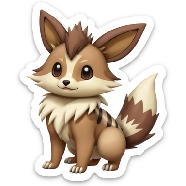  Eevee-Zigzagoon-Furret-Linoone-Hybrid (Full body) sticker