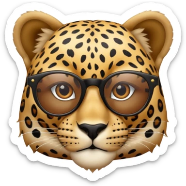 Leopard with Versace glasses on  sticker