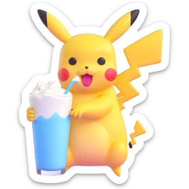 Pikachu drinking ayran sticker