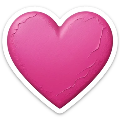 pink heart on canvas paint  sticker