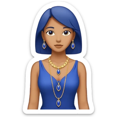 Ancient lapis gold lovely woman anubis immature floor stage formally posed  sticker