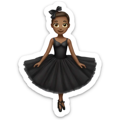 black Ballerina dress black bow sticker