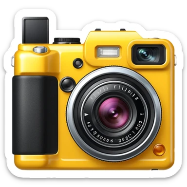 Transform this into a stylized 3D emoji-style icon of a retro [Fujifilm FinePix F30] sticker