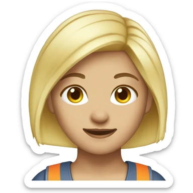 Factory worker girl blonde hair sticker