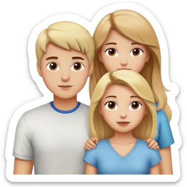 couple with blonde boy and brown haired girl sticker