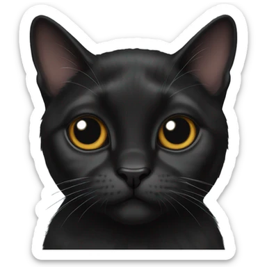 black lop-eared cat sticker