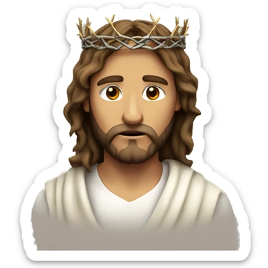 Jesus Christ wearing the crown of thorns sticker