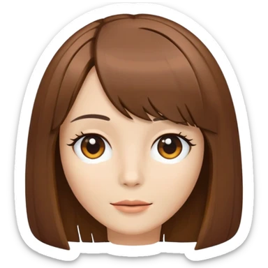 single brown bob wig sticker