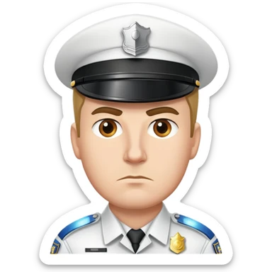 white policeman sticker