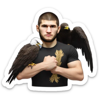 Khabib nurmagomedov with eagle sticker
