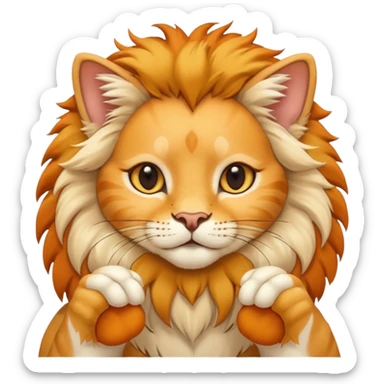 Animal Gato tocando las orejas de un leon sticker