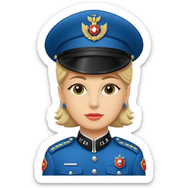 Un emoji di un carabiniere con il grado da carabiniere con uniforme nera sticker