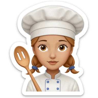Young female baker – wearing white chef hat

 sticker