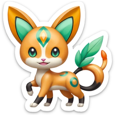 Meloetta-Floragato-Sprigatito-Meowscarada-Pokémon-Fakémon-fusion-hybrid-creature sticker