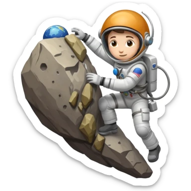 a rock climber dressed like an astronaut sticker