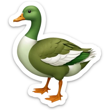 Make an emoji for a goose that's green (dominant colour #39C700). Use the existing goose emoji for inspiration. Show the whole body. Make the goose look like it's going somewhere

It has to be a goose that was dyed green, don't make it look like a duck please. sticker