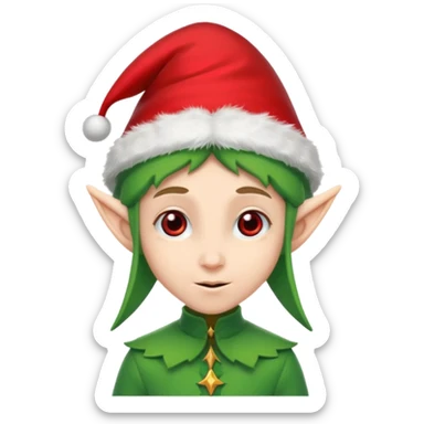 green elf with christmas hat sticker