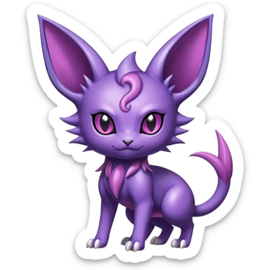 Shiny Dark Cute Edgy Cool Espeon-Haunter-Nidorino-Liepard-fusion-hybrid full body  sticker